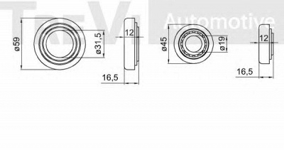 TREVI AUTOMOTIVE wb1809 -  Комплект подшипника ступицы колеса